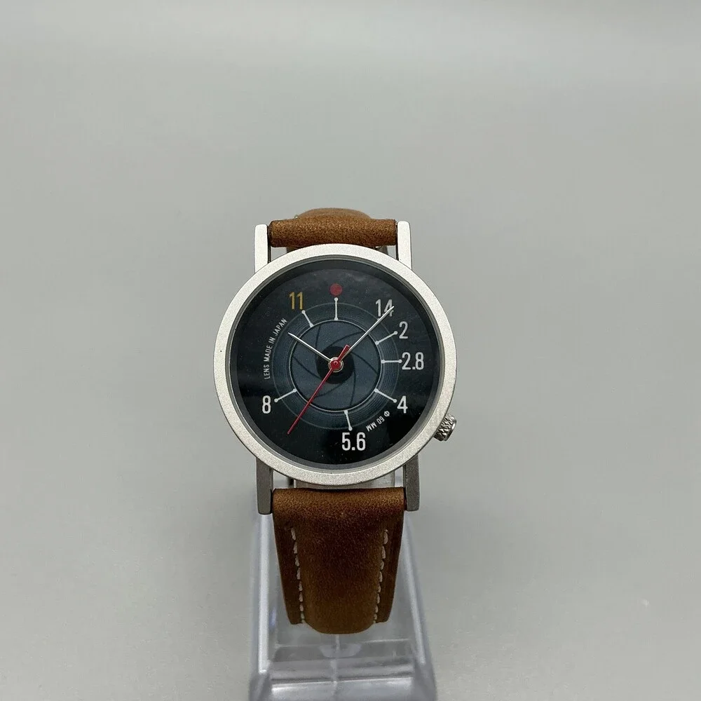 Philosophers Guild Tempus Fugit Unisex Watch 33mm Black Dial Leather New Battery